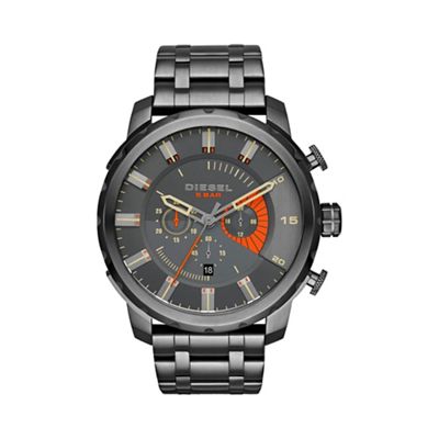 Men's 'Stronghold' gunmetal dial bracelet watch dz4348